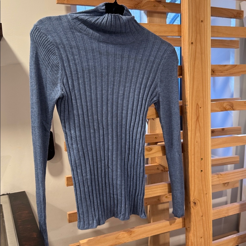 White House Black Market Blue Cashmere mix top